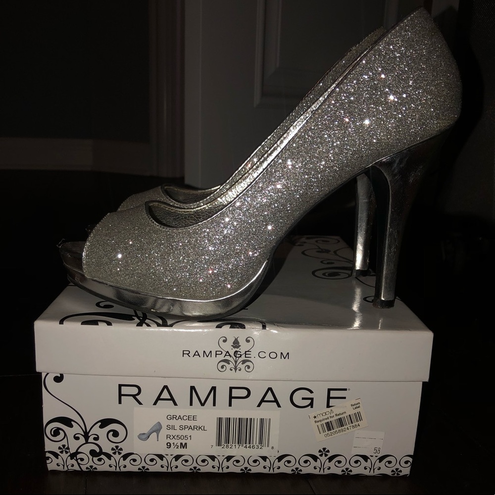 Rampage Silver Sparkle Heels